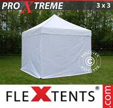 Faltzelt Flextents Pro Xtreme 3x3m Weiß, mit 4 wänden