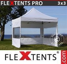 Faltzelt FleXtents PRO 3x3m Weiß, mit 4 wänden