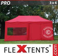 Faltzelt FleXtents PRO 3x6m Rot, mit 6 wänden