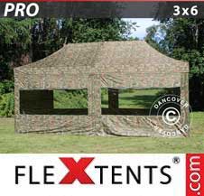 Faltzelt FleXtents PRO 3x6m Camouflage, mit 6 Wänden