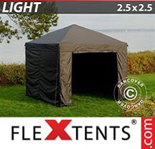 Faltzelt FleXtents Light 2,5x2,5m Schwarz, mit 4 wänden