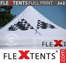Faltzelt FleXtents PRO mit vollflächigem Digitaldruck 2x2m