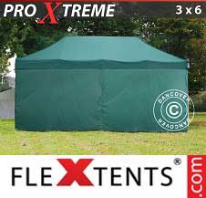 Faltzelt Flextents Pro Xtreme 3x6m Grün, mit 6 wänden