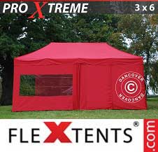 Faltzelt Flextents Pro Xtreme 3x6m Rot, mit 6 wänden