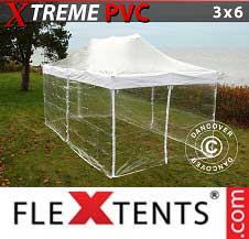 Faltzelt Flextents Pro Xtreme 3x6m Transparent, mit 6 Wänden