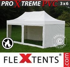 Faltzelt Flextents Pro Xtreme 3x6m Weiß, mit 6 Wänden