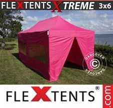 Faltzelt Flextents Pro Xtreme 3x6m Rosa, mit 6 wänden