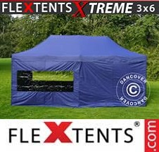 Faltzelt Flextents Pro Xtreme 3x6m Dunkeblau, mit 6 wänden