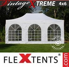 Faltzelt Flextents Pro Xtreme 4x6m Weiß, mit 8 wänden