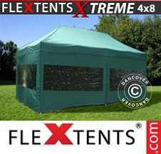 Faltzelt Flextents Pro Xtreme 4x8m Grün, mit 6 wänden