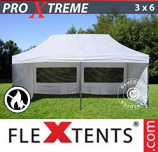 Faltzelt Flextents Pro Xtreme 3x6m Weiß, Flammenhemmend, mit 6 wänden
