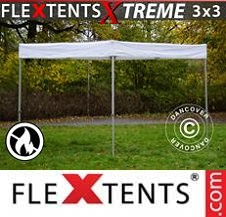 Faltzelt Flextents Pro Xtreme 3x3m, weiß, flammfest